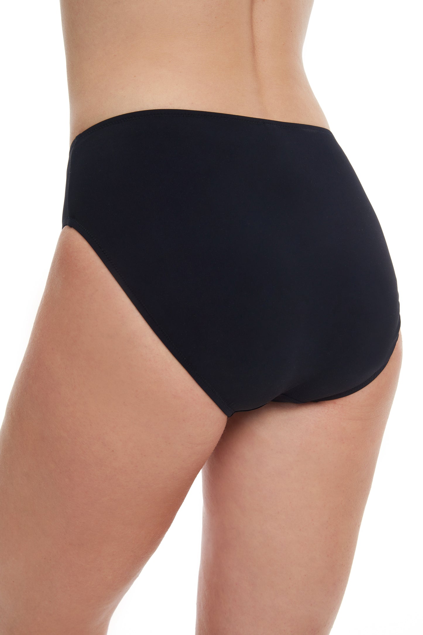 Gottex Solid High Leg High Waist Brief - Black - FINAL SALE