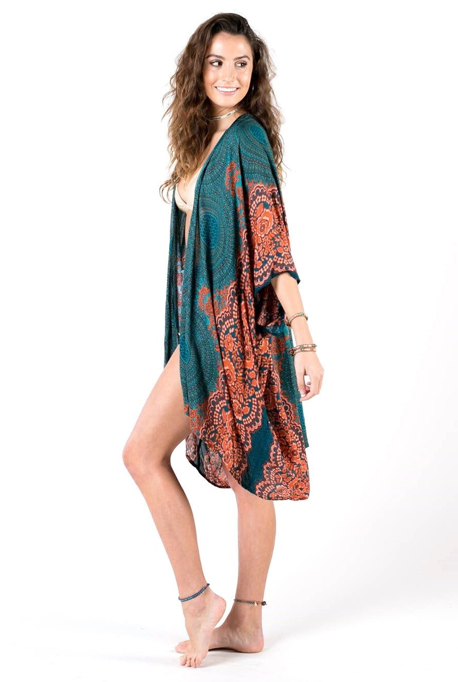 Lotus and Luna Kimono Coverup - Lahaina Mandala