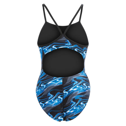 Dolfin Women's Reliance Inferno V-Back One Piece Training Swimsuit - Blue - FINAL SLE