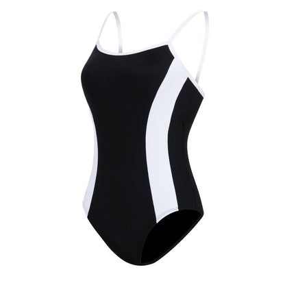 Dolfin Straight Back Moderate Lap Suit One Piece Swimsuit - Black - FINAL SALE