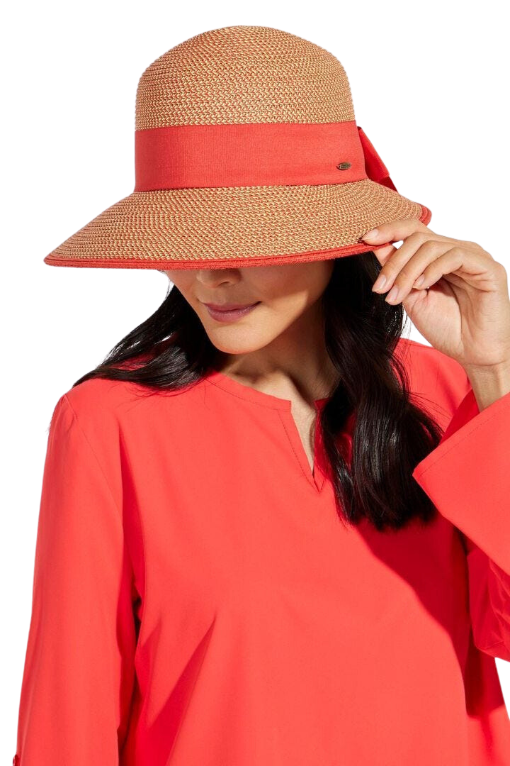 Coolibar Clara Asymmetrical Sun Hat UPF 50+ - Radiant Red