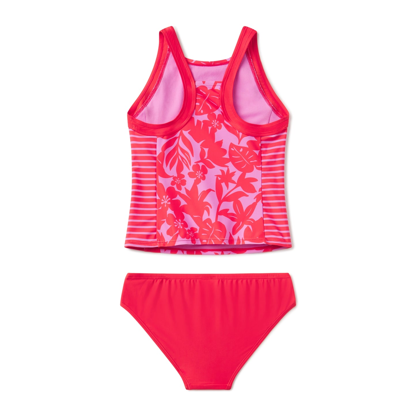 Speedo Girls Print Blocked Tankini Set - Bittersweet - FINAL SALE