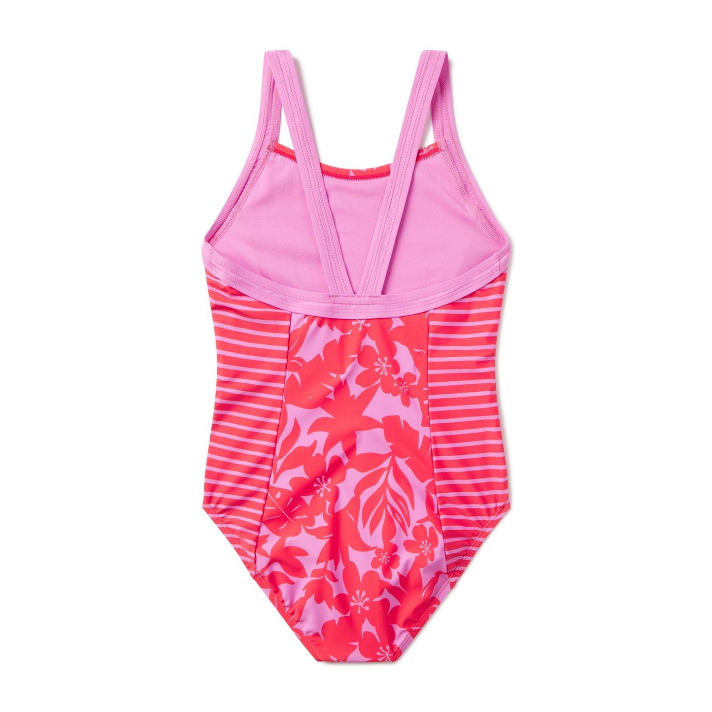 Speedo Girls Print Blocked One Piece Swimsuit - Cyclamen - FINAL SALE