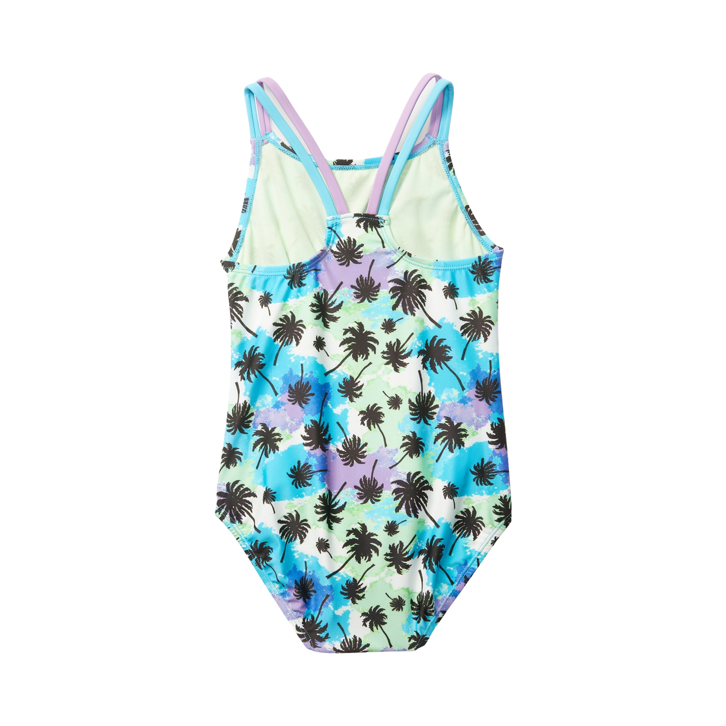 Speedo Girls Print Strappy Back One Piece Swimsuit -  Blue Atoll - FINAL SALE