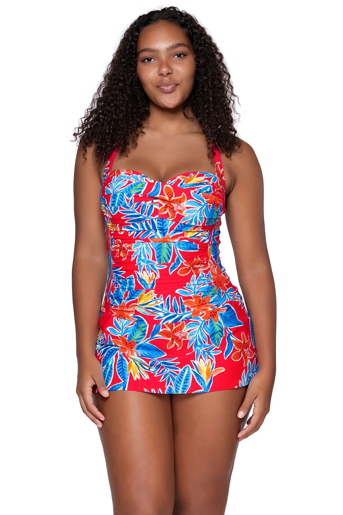 Sunsets Sienna Swim Dress - Tiger Lily - FINAL SALE