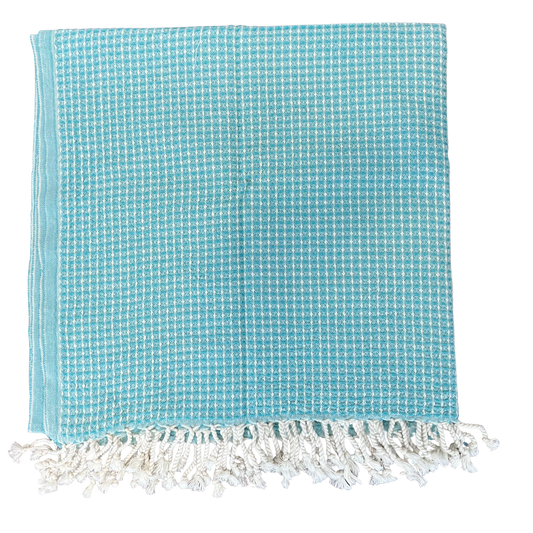 Froque Cotton Waffle Extra Large Beach Towel - Aqua - FINAL SALE