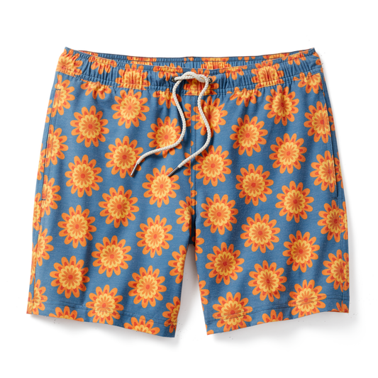 Fair Harbor Men's The Bayberry Swim Trunk - Orange Sun - FINAL SALE