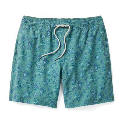 Fair Harbor Men's The Bayberry Swim Trunk Boardshort - Green Mini Floral - FINAL SALE