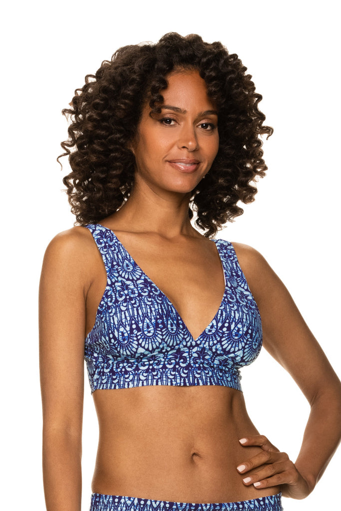 Helen Jon Solstice Bikini Top Island Batik Navy Sylvia s Sport