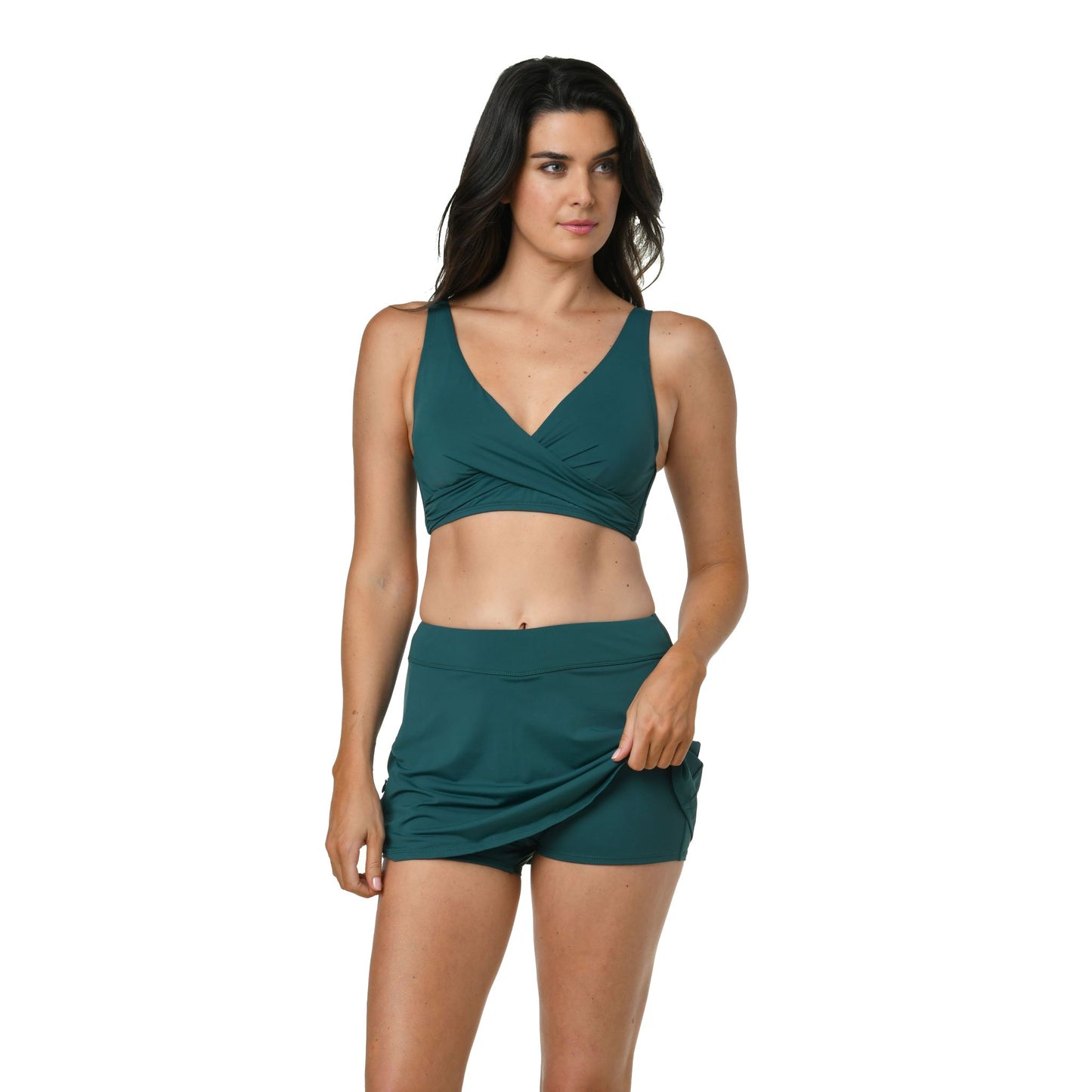 Jantzen Avery Swim Skort with Zipper - Dashing Green - FINAL SALE