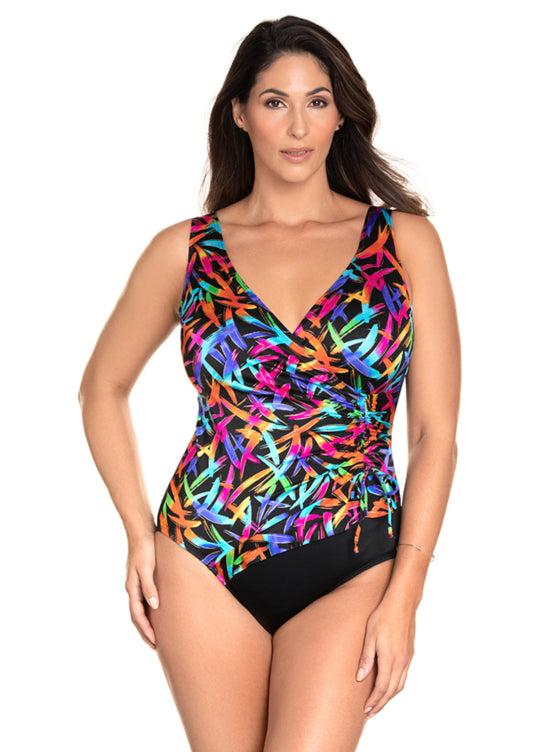 Longitude Sparkler Ruffled Surplice One Piece Swimsuit - FINAL SALE