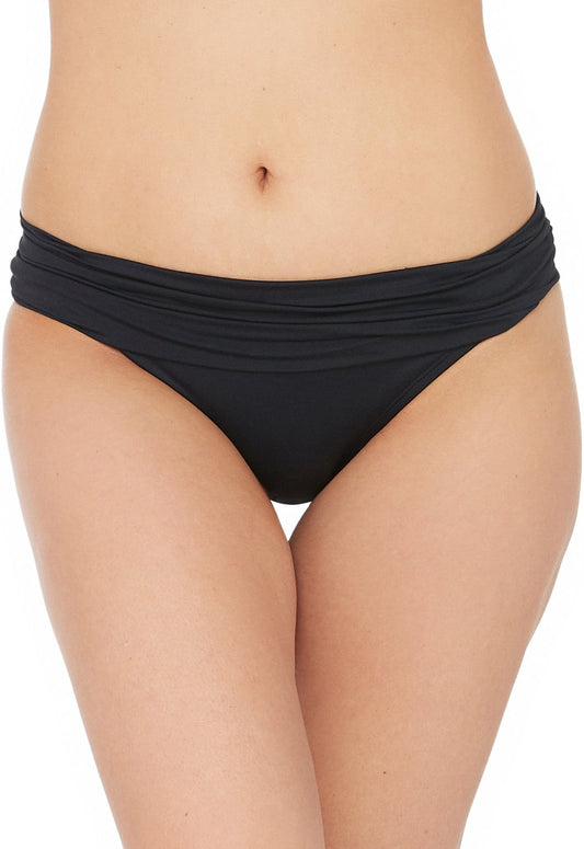 La Blanca Women's Plus Size Island Goddess Shirred Waist Swim Bottom - Black - FINAL SALE