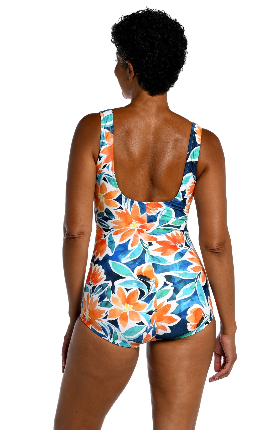 Maxine of Hollywood Shirred Front Girl Leg One Piece Swimsuit
