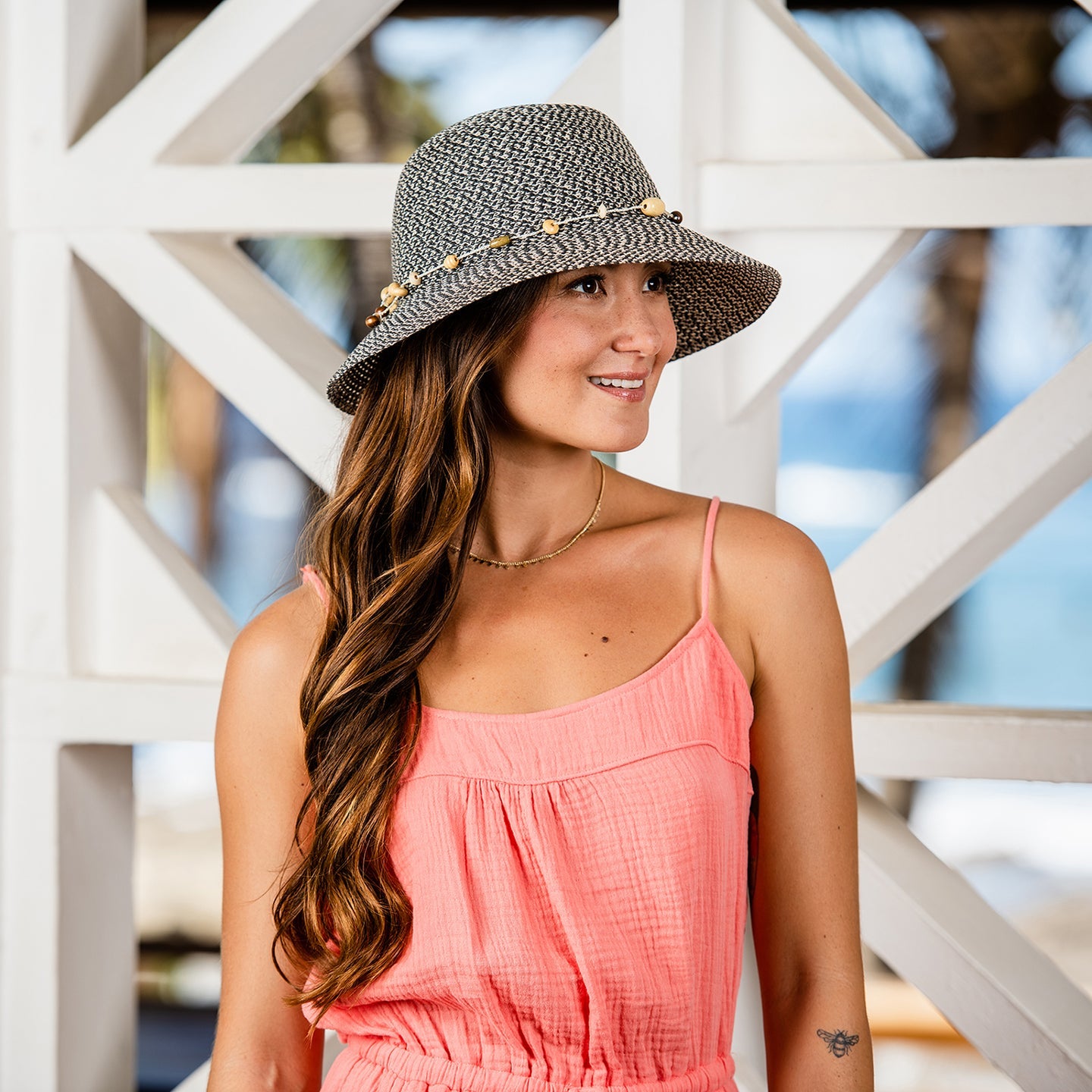 Wallaroo Women's Naomi Packable Sun Hat UPF 50+ - Charcoal