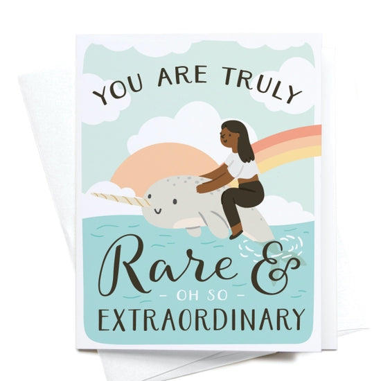 Onderkast Studio You Are Truly Rare Narwhal Greeting Card - FINAL SALE