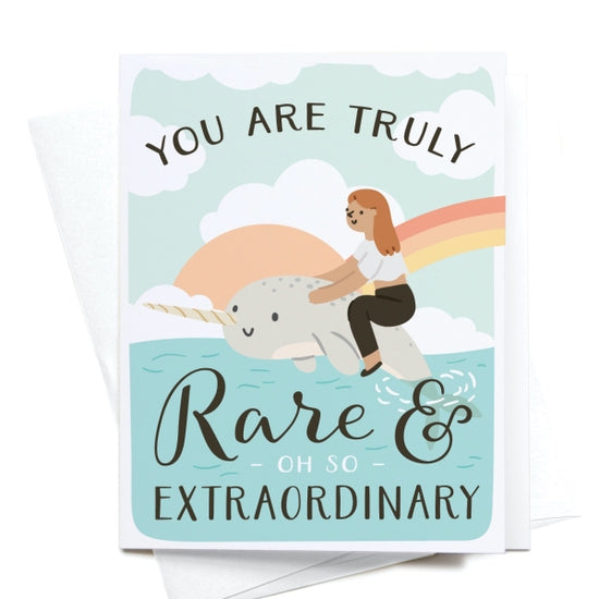 Onderkast Studio You Are Truly Rare Narwhal Greeting Card - FINAL SALE