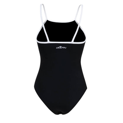 Dolfin Straight Back Moderate Lap Suit One Piece Swimsuit - Black - FINAL SALE