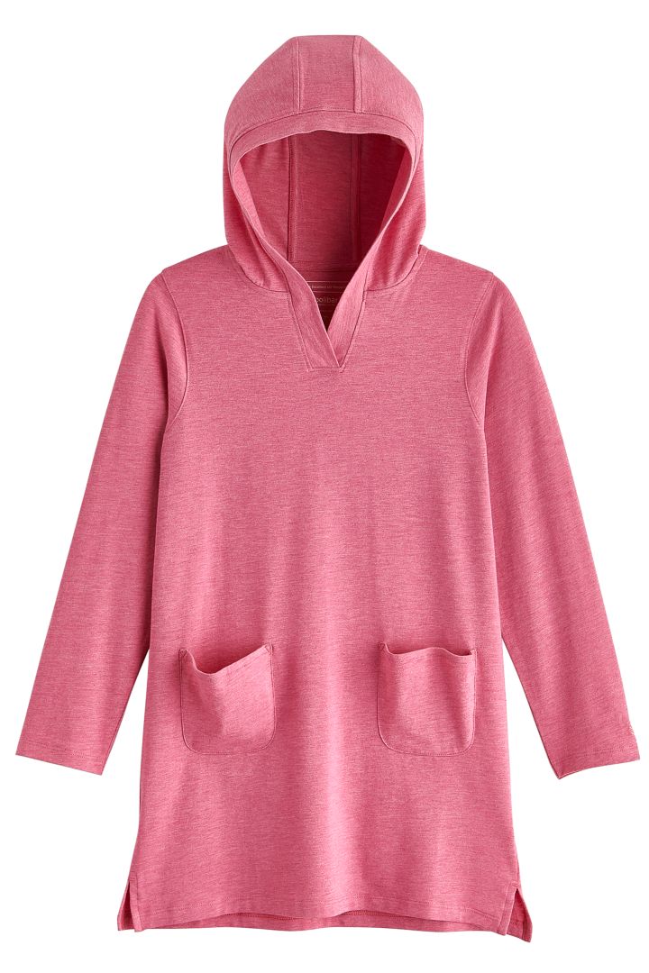 Coolibar Girl's Catalina Hoodie Dahlia Pink UPF 50+ Coverup - Dahlia Pink - FINAL SALE