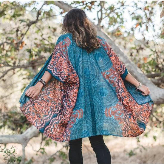 Lotus and Luna Kimono Coverup - Lahaina Mandala