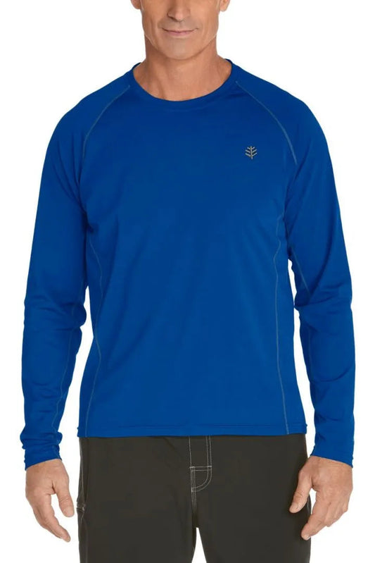 Coolibar Men's Hightide Long Sleeve Swim Shirt UPF 50+ - Marine Blue