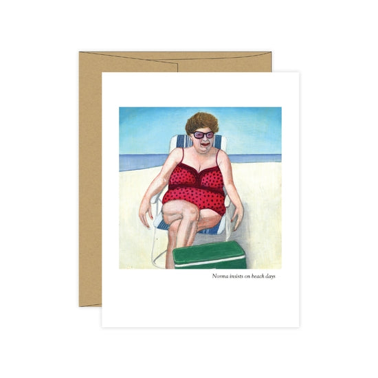 Daphne Confar Norma Insists on Beach Days Greeting Card - FINAL SALE