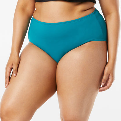 Beach House Plus Chloe Solid High Waist Swim Bottom - Lagoon - FINAL SALE