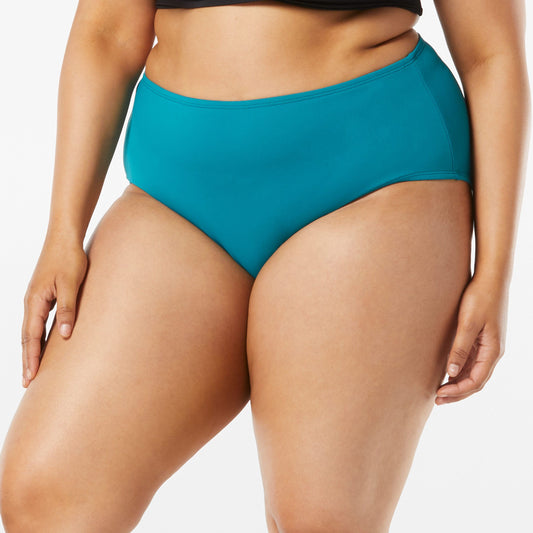 Beach House Plus Chloe Solid High Waist Swim Bottom - Lagoon