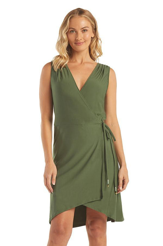 Helen Jon Paloma Wrap Dress - Fatigue - FINAL SALE