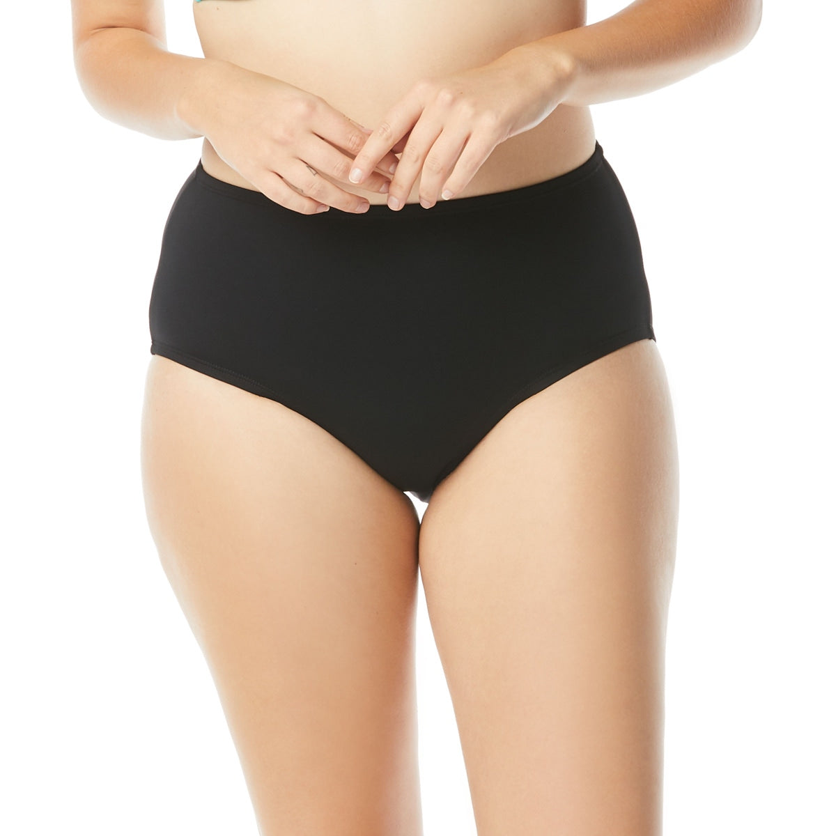 Beach House Plus Chloe Solid High Waist Swim Bottom - Black