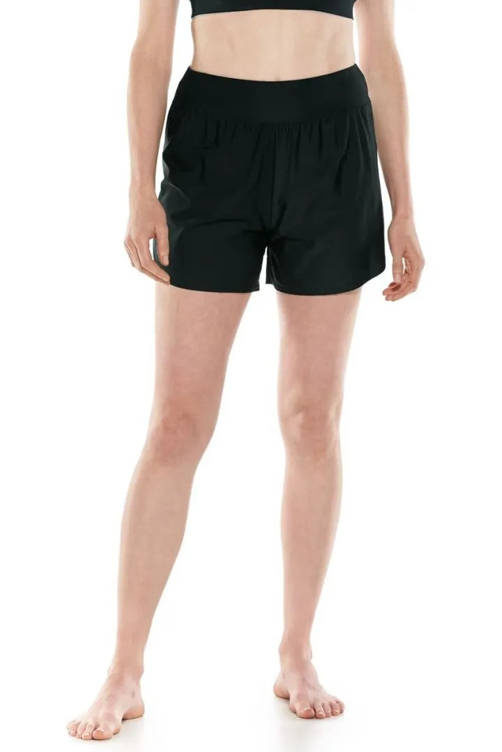 Coolibar Ripple Swim Shorts UPF 50+ - Black